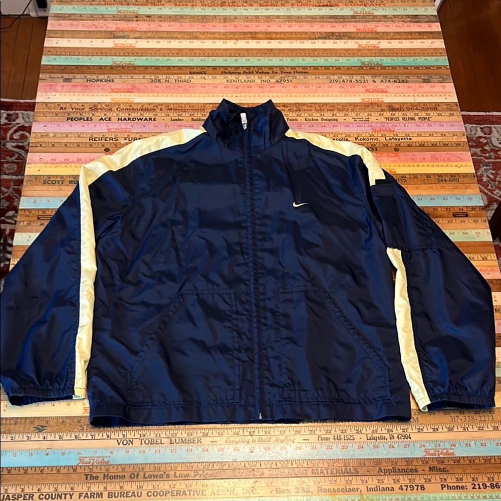 NIKE Womens blue vintage 90’s Y2k Full Zip Jacket M 8-10 Raincoat